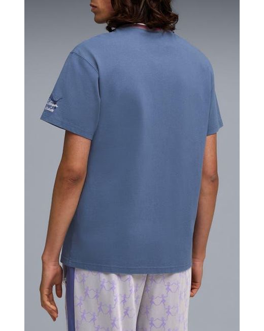 PUMA Blue X Kidsuper Mcfc Appliqué Cotton Graphic T-Shirt for men