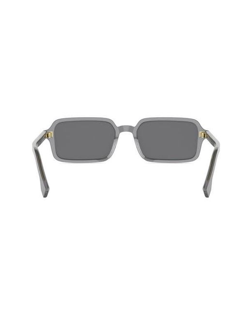Fendi Gray Selleria Rectangular Sunglasses