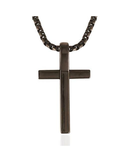 Lucky Brand Metallic Cross Pendant 22 Chain for men