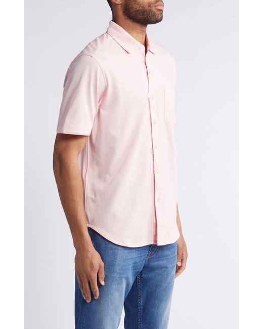 Tommy Bahama Pink San Lucio Islandzone Short Sleeve Knit Button-up Shirt for men