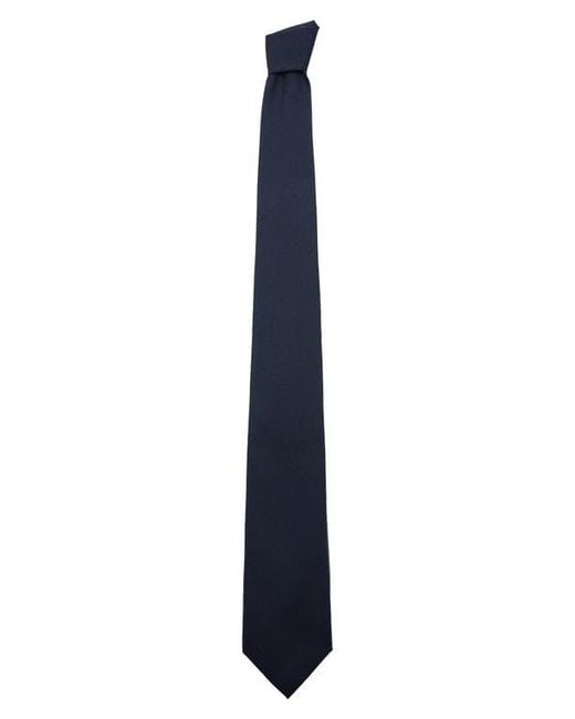 Mango Blue Solid Wool Blend Tie for men