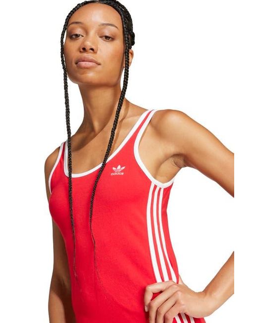 Adidas Originals Red Adicolor 3-Stripes Maxi Dress