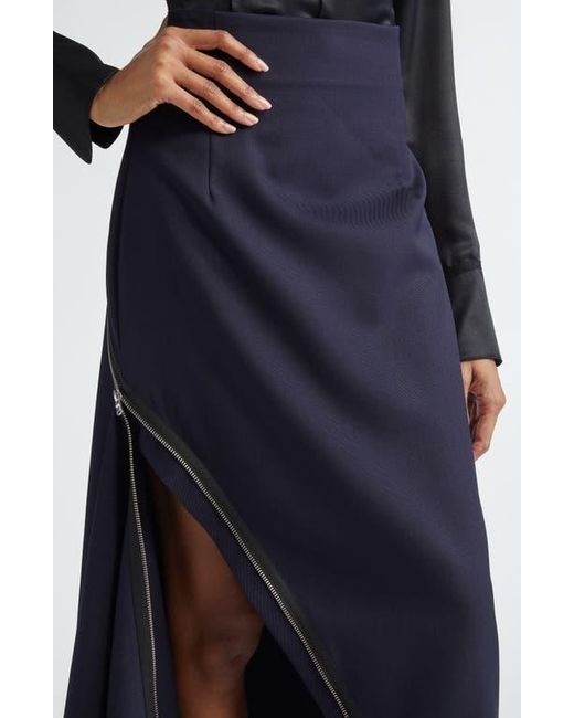 Monse Blue Double Zipper Midi Skirt
