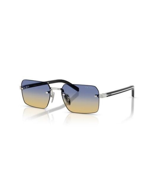 Prada Blue 55Mm Gradient Rectangular Sunglasses for men