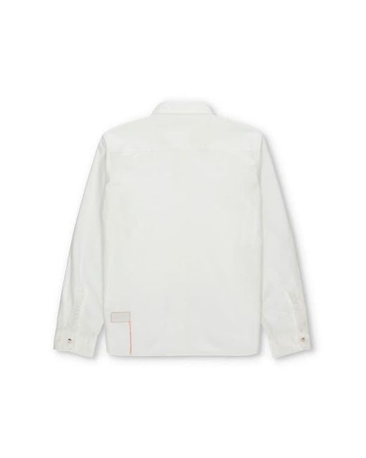 Fortela White Liam Cotton Chest Pocket Shirt for men