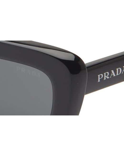 Prada Black 53Mm Rectangular Sunglasses