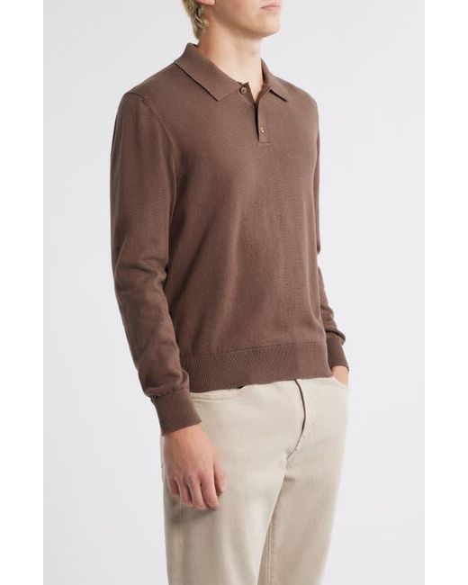 Alex Crane Brown Feather Organic Cotton Polo Sweater for men