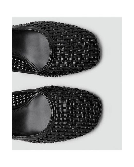 Mango Black Braided Slingback Pump