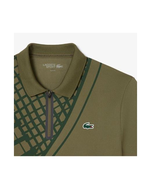 Lacoste Green Half Zip Polo for men