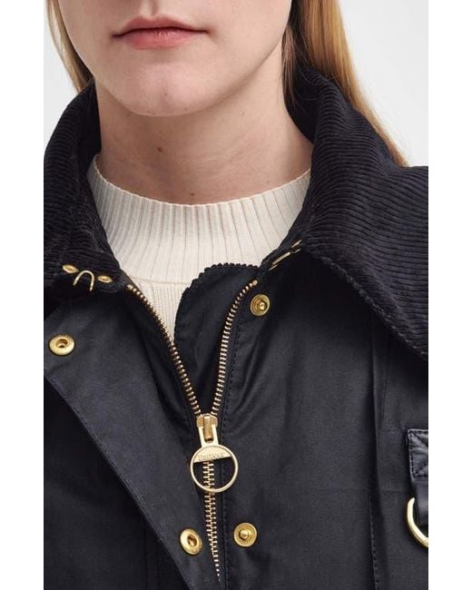 Barbour Blue Reighton Waxed Cotton Jacket