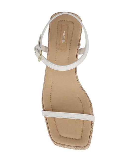 Vince Metallic Coco Ankle Strap Espadrille Kitten Heel Sandal