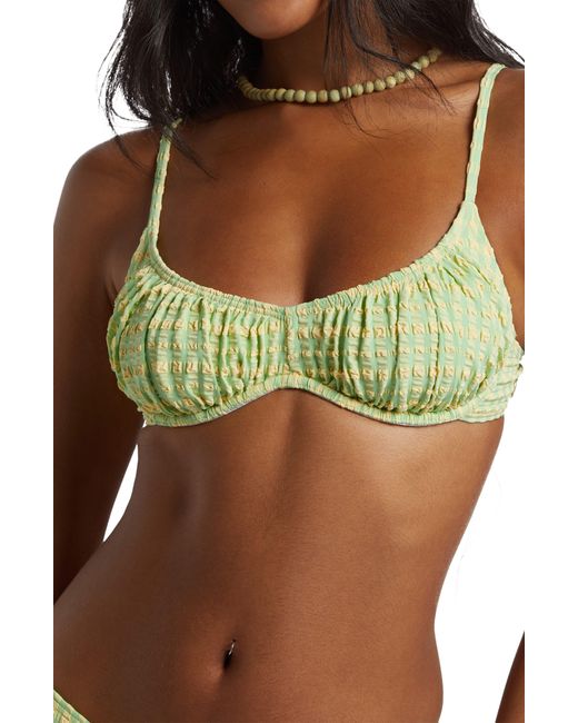 Billabong Green Wave Check Bliss Underwire Bikini Top