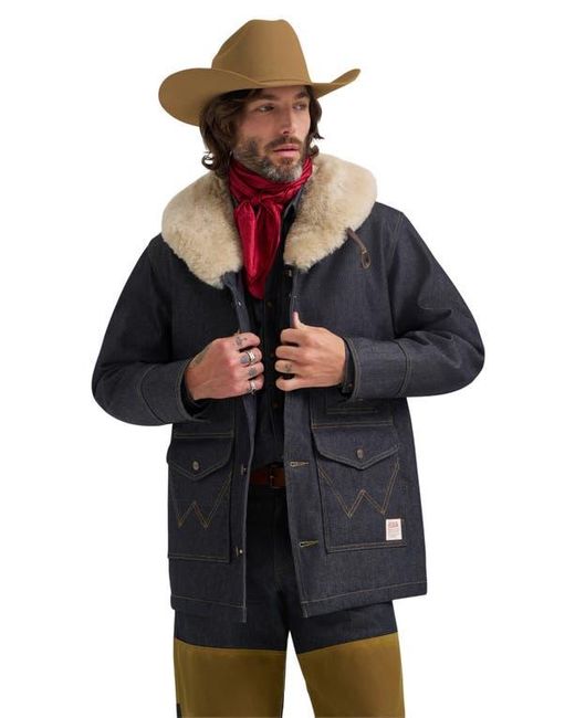 Wrangler Black Filson X Genuine Shearling Collar Packer Jacket for men