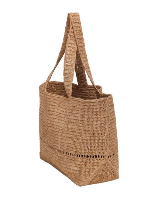 Maje Natural Crocheted Raffia Tote Bag