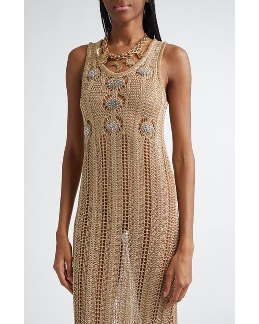 Rabanne Natural Openwork Tank Sweater Dress