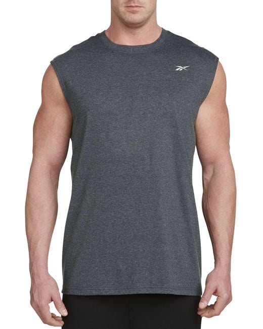 Reebok Blue Performance Jersey Tech Muscle Tee for men