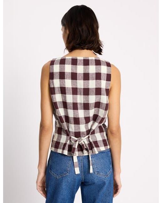 Albaray Blue Gingham Button Top