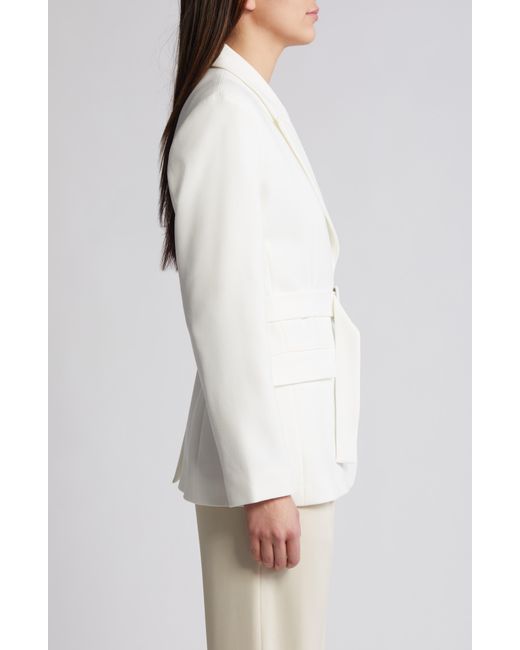 French Connection White Whisper Belted Blazer