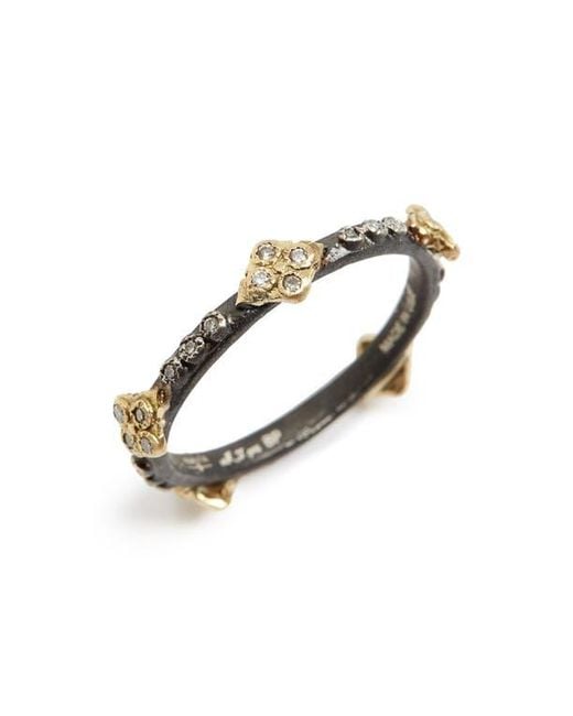 Armenta Metallic Old World Crivelli Diamond Stack Ring