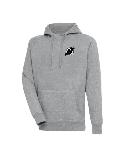 Antigua Gray New Jersey Devils Metallic Logo Victory Pullover Hoodie At Nordstrom for men