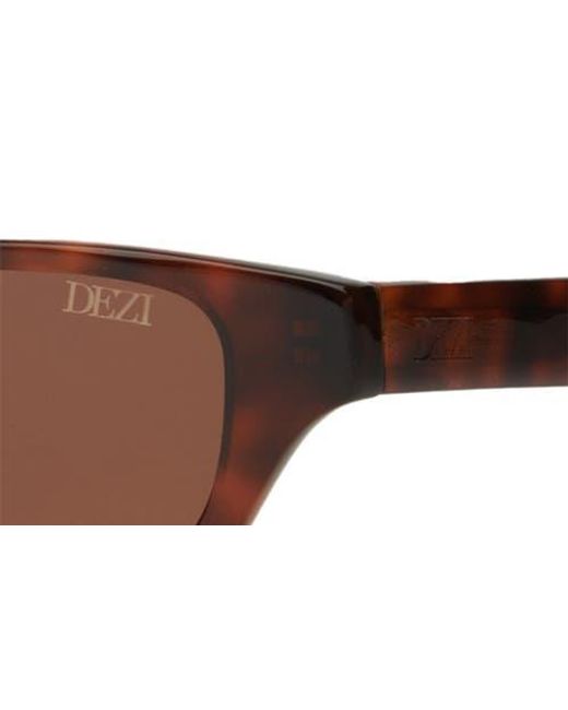 DEZI Gia Rectangular Gradient Sunglasses in Brown | Lyst display picture 1