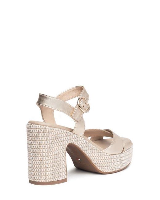 Nero Giardini Metallic Ankle Strap Platform Sandal