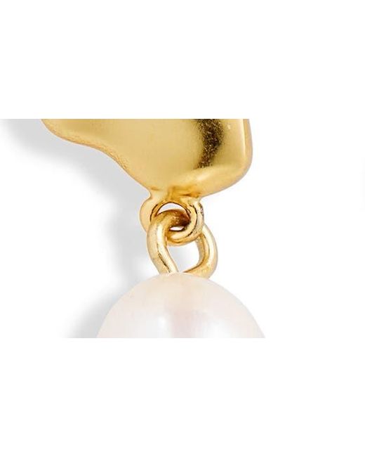 Madewell Metallic Freshwater Pearl Shell Drop Earrings