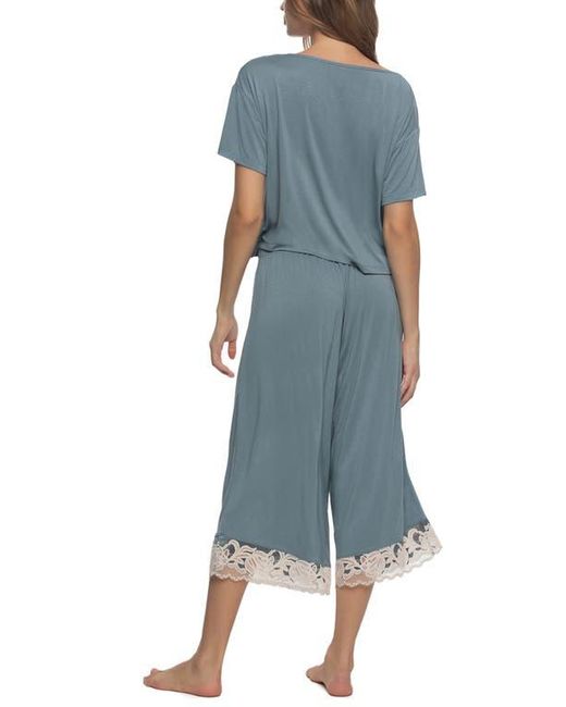 Felina Blue Amelie Crop Pajamas
