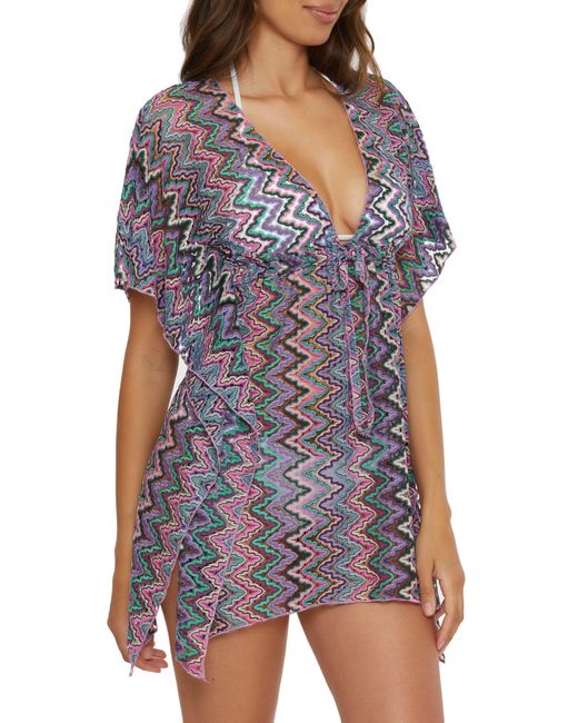 Becca Blue Sundown Tie Front Cover-up Tunic