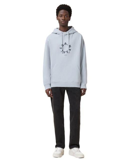 AllSaints Gray Tierra Logo Graphic Hoodie for men