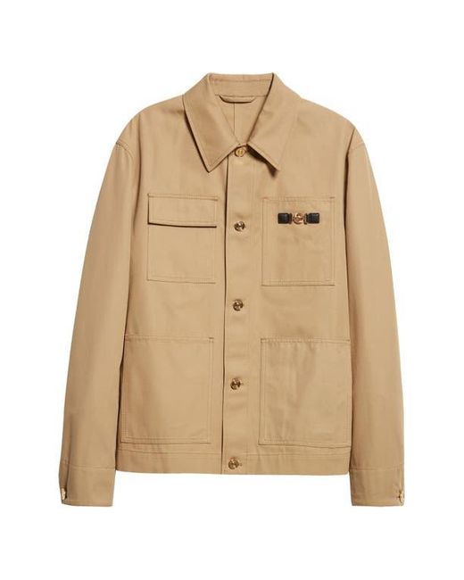 Versace Natural Medusa Cotton Canvas Chore Jacket for men