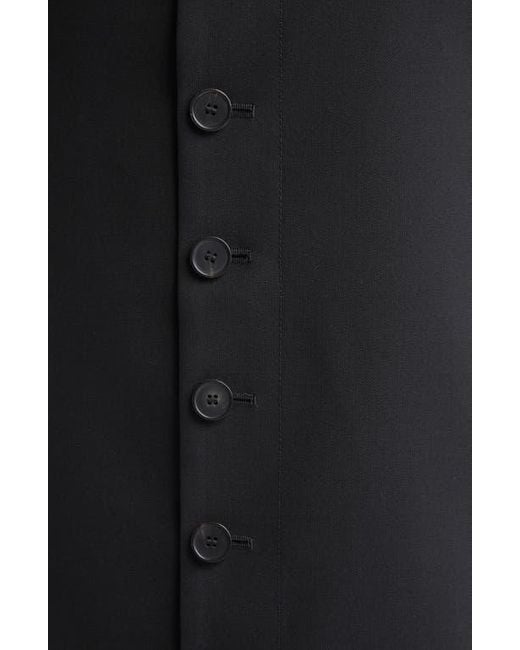 Alexander McQueen Black Back Button Wool Gabardine Pencil Skirt