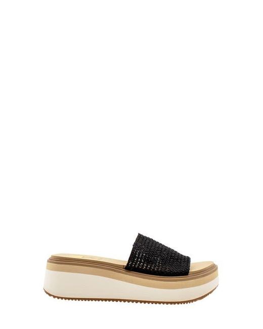 Volatile Black Portobello Platform Wedge Sandal