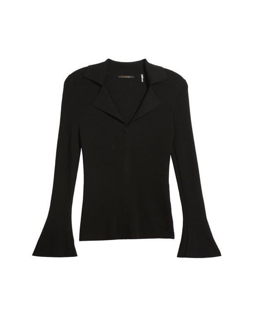 Kobi Halperin Black Collar Wool Rib Sweater