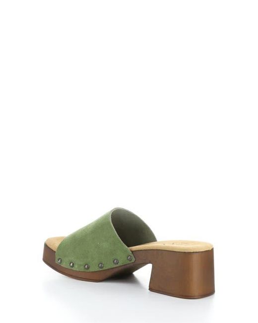 Bos. & Co. Green Marly Platform Slide Sandal