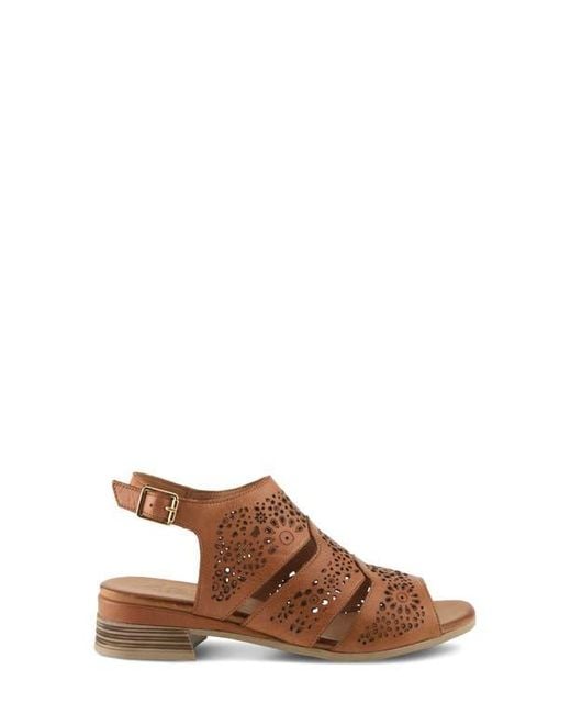 Spring Step Brown Plasma Ankle Strap Sandal