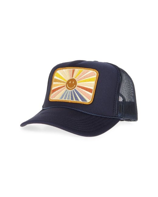 Friday Feelin Blue Sunray Smile Patch Trucker Hat