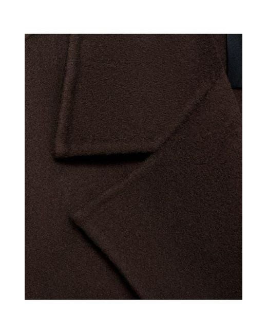 Mango Brown Picarol Double Breasted Wool Blend Coat