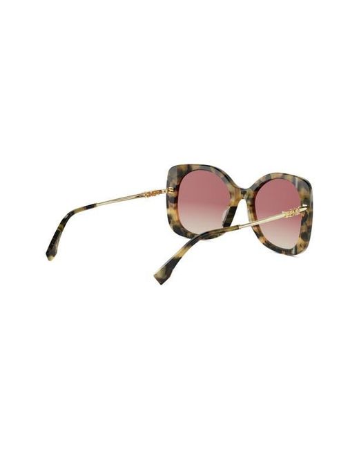 Fendi Pink Graphy 55Mm Gradient Square Sunglasses