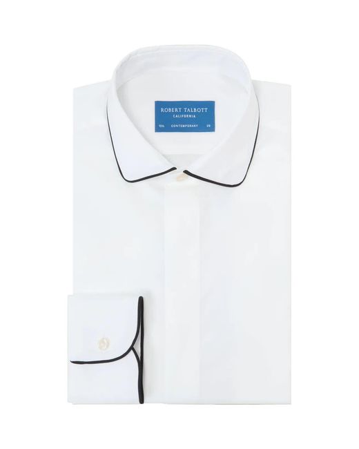 Robert Talbott Blue Reeves Piped Formal Shirt for men
