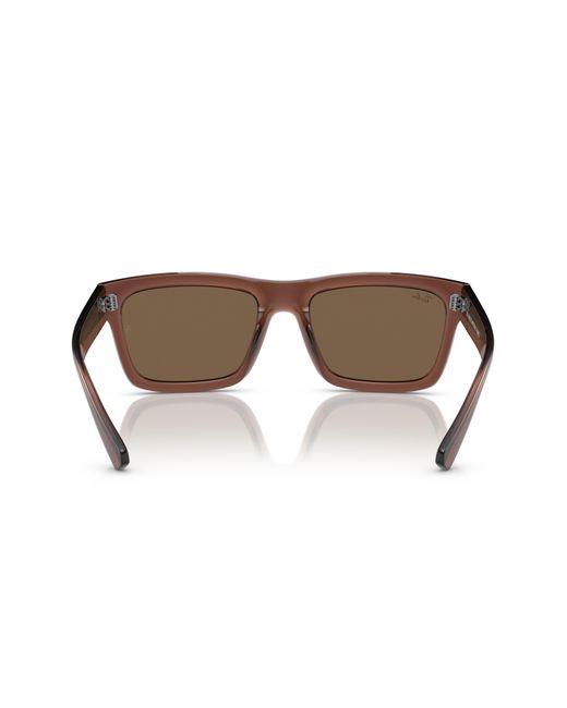 Ray-Ban Brown Warren 57mm Rectangular Sunglasses for men