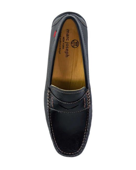 Marc Joseph New York Gray Hamilton Place Leather Penny Driver Loafer for men
