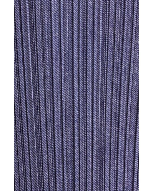Pleats Please Issey Miyake Blue Trompe L'Oeil Pleated Midi Dress