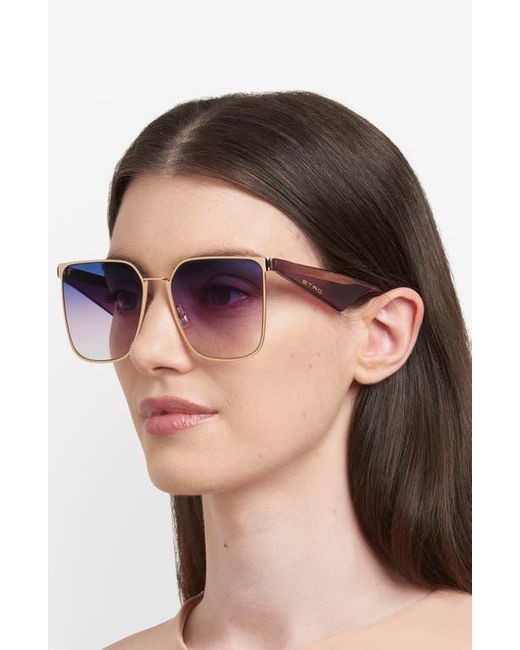Etro Blue 58Mm Gradient Square Sunglasses