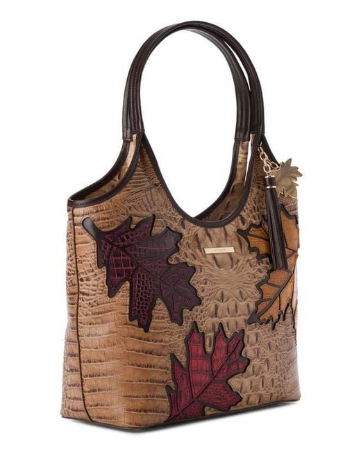 Brahmin Brown Melora Croc Embossed Leather Tote