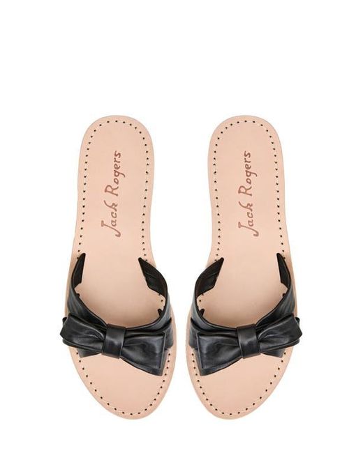 Jack Rogers Black Brightly Bow Slide Sandal