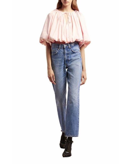 Rebecca Taylor Women's Blue Sateen Bubble Top