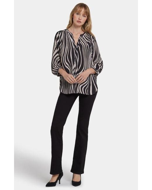 NYDJ Black Pintuck Top