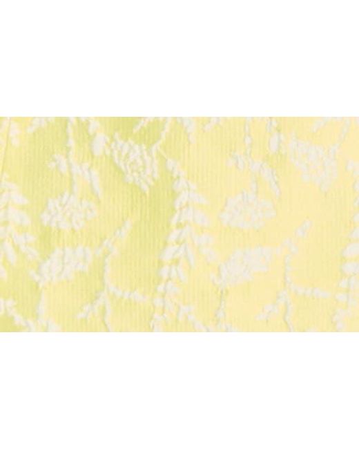 Amanda Uprichard Yellow Emalin Jacquard Satin Cocktail Minidress