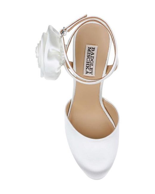 Badgley Mischka White Janessa Ankle Strap Platform Pump